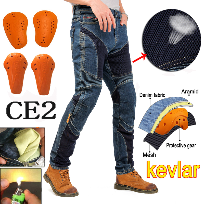 Motorcycle Gear Jeans - Hithotwin Aramid Motorjeans Motorbroek Rijbroek Motocross
