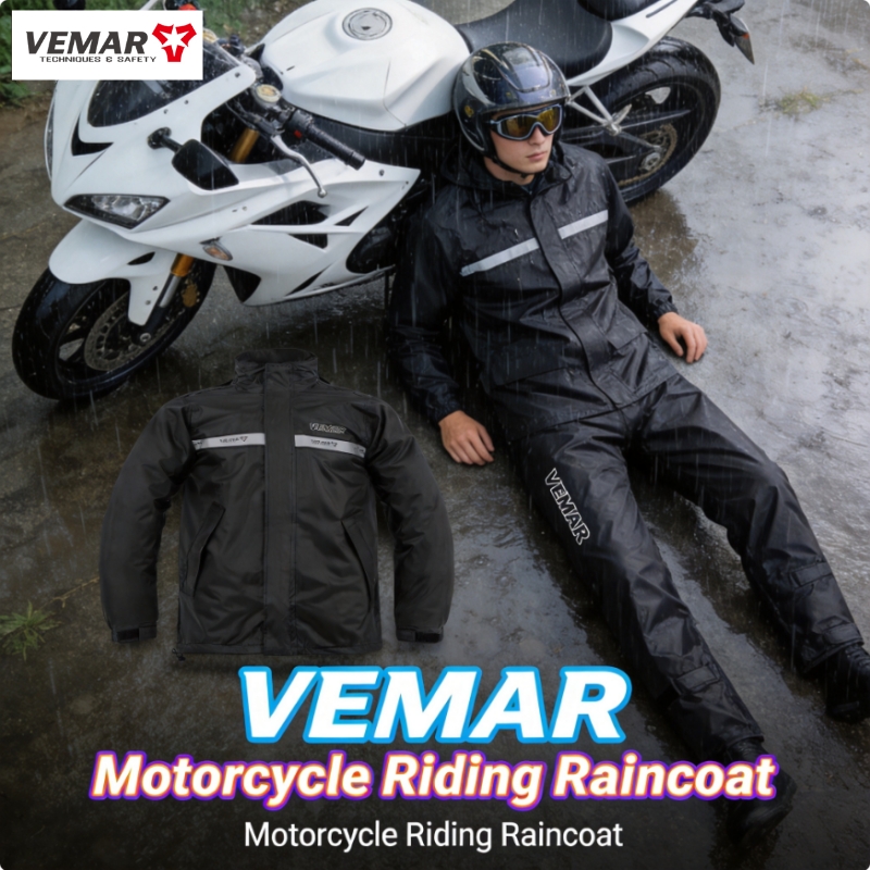 Motorcycle Gear Rain - VEMAR Waterdichte Regenkleding Motorjas en -broek