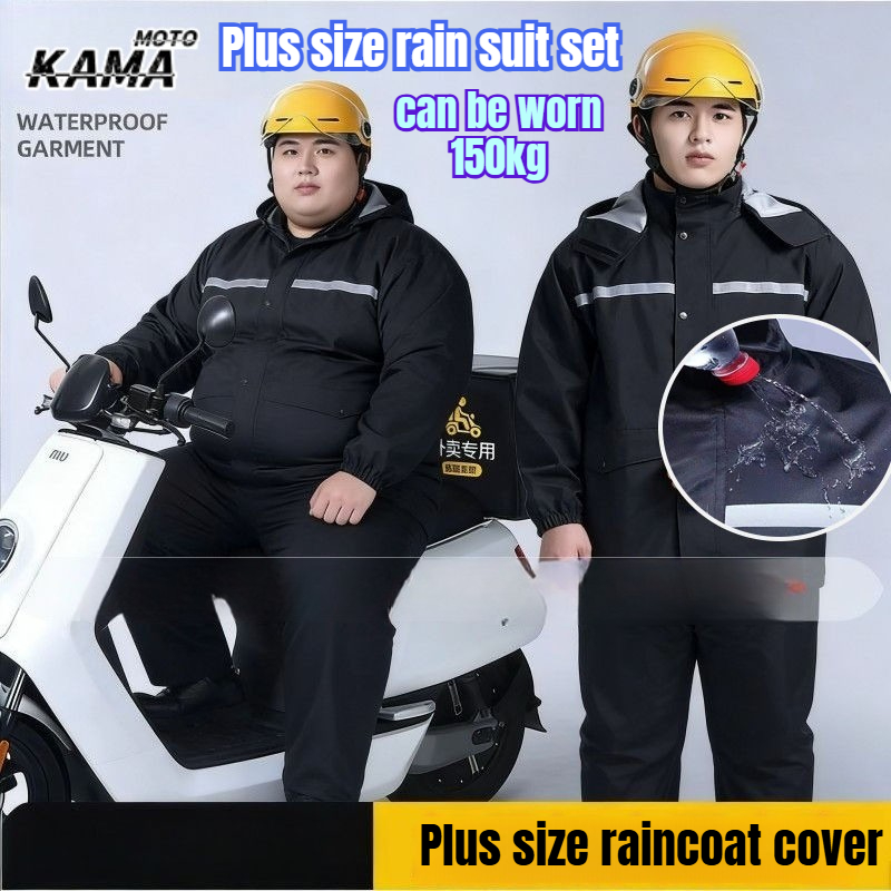 Motorcycle Gear Rain - 9XL Fat Man reflecterende waterdichte regenjas