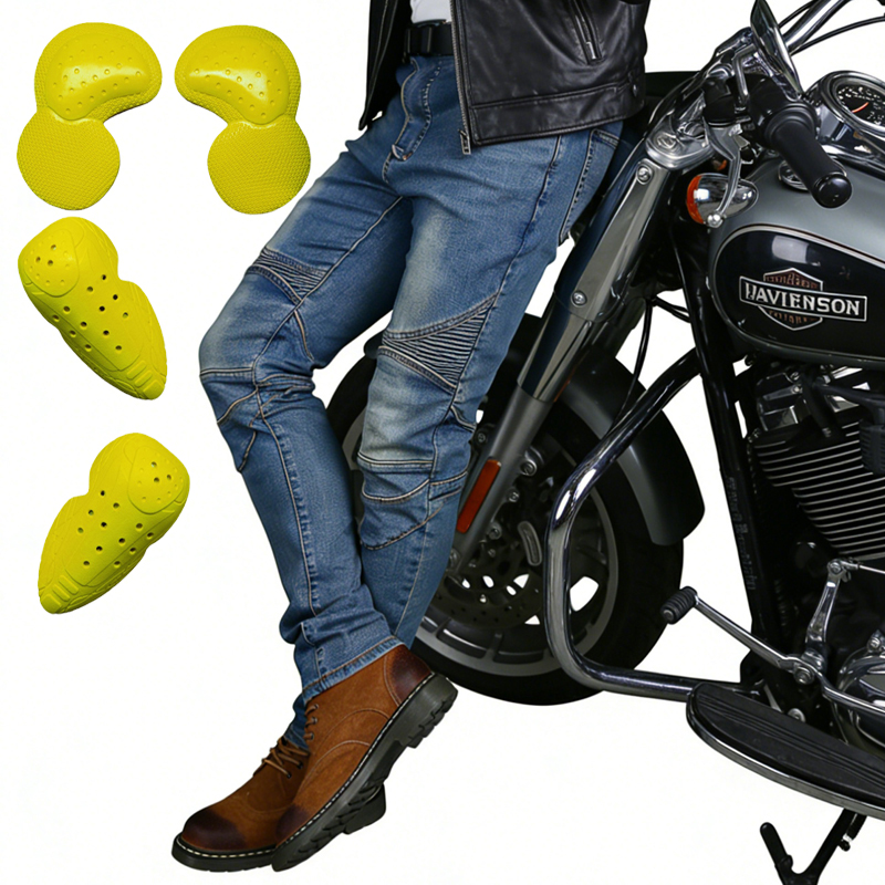 Motorcycle Gear Jeans - Motorjeans voor heren Blauwe crossmotorbroek Offroad-rijbroek
